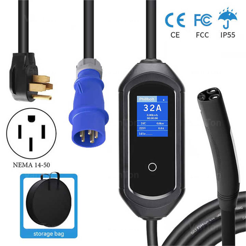 J1771 휴대용 Tesla Type1 Type2 전기 자동차 EV 고속 차량용 충전기